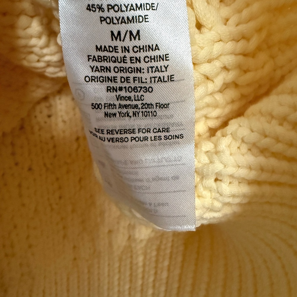 New Vince Textured Yellow Women’s Sweater Size M - Picture 4 of 4